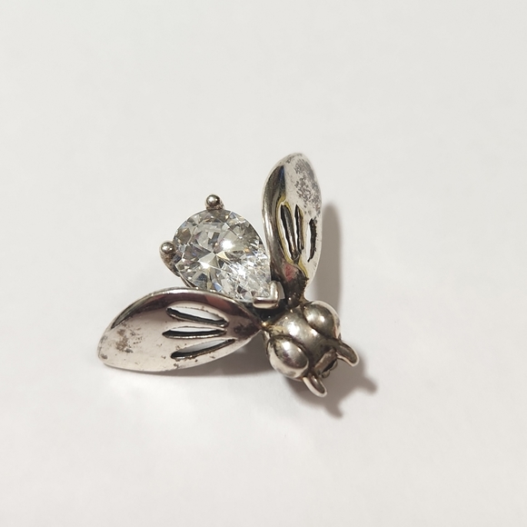 Jewelry - 925 milor ITALY cz sterling silver flying fly bee brooch pin vintage stamped